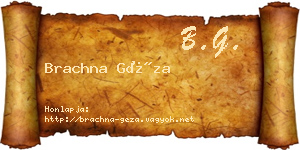 Brachna Géza névjegykártya