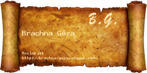 Brachna Géza névjegykártya