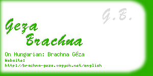 geza brachna business card