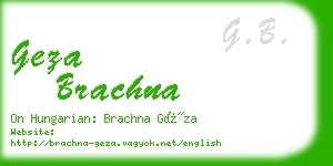 geza brachna business card